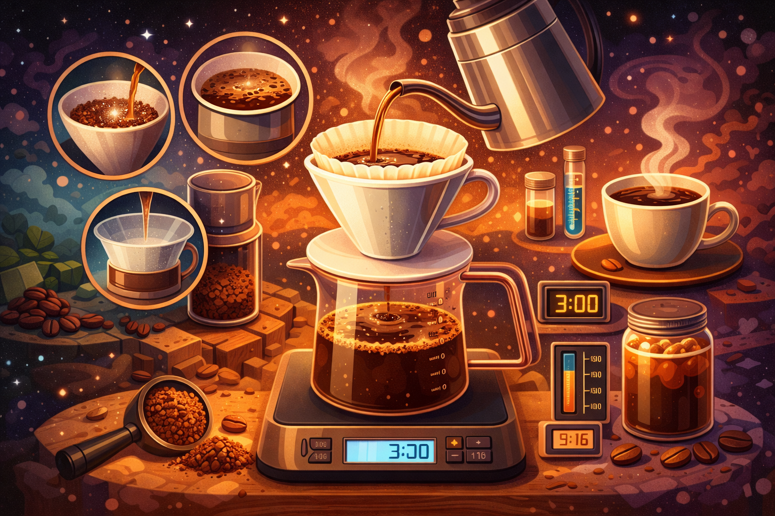 Coado (Filtro de papel / V60 / Cone): receita base, variações e erros comuns